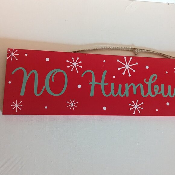 NWT! Retro 'No Humbugging' Red Christmas MCM Sign Michael's Holiday Home Decor - Picture 2 of 12